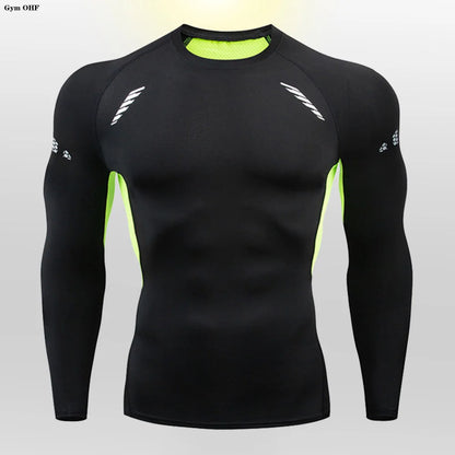 Gym Fitness T shirt Men's Short Sleeve Summer Boxing Jersey Legging Men Rashguard Compression Pants Quick Dry Tight T-shirts Men
