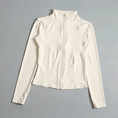 Gym Fitness Zip up Training   Running Workout Yoga Cropped Track Sport Jackets for Women