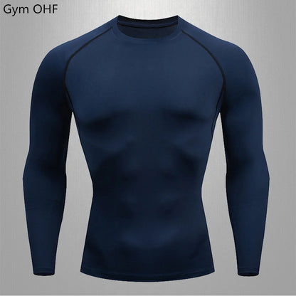 Gym Fitness T shirt Men's Short Sleeve Summer Boxing Jersey Legging Men Rashguard Compression Pants Quick Dry Tight T-shirts Men